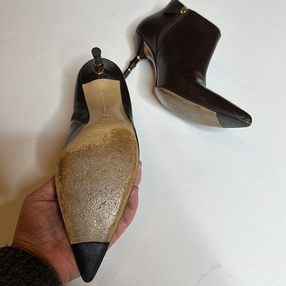 Gucci Brown Leather Bamboo Heel Ankle Boot 7 1/2 - Picture 4 of 16